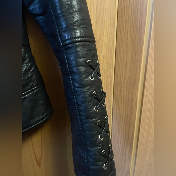 GUESS Brand Black “Leather” Jacket S - Picture 6 of 8